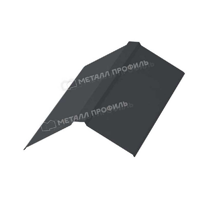 Планка конька плоского 150х150х2000 (VALORI-20-DarkGrey-0.5) - фото №1